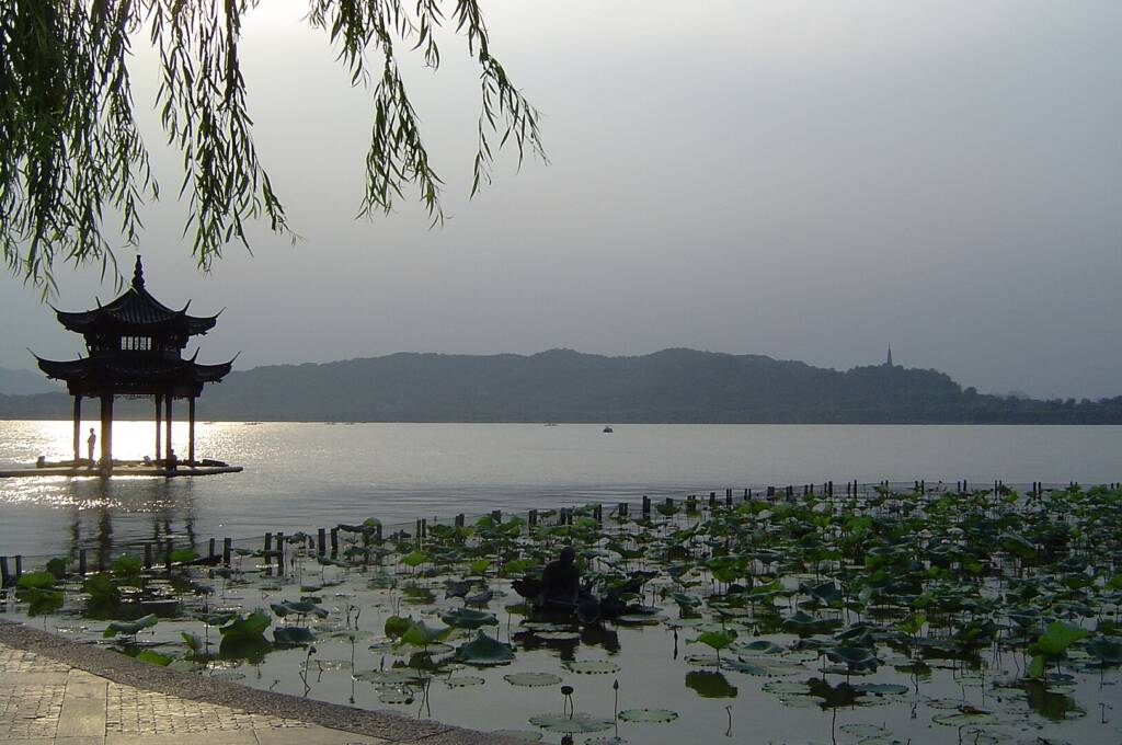 lago xihu o lago occidentale long jing