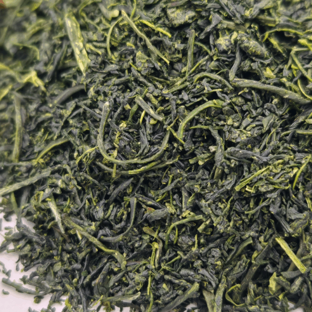 Tsuyuhikari Tamaryokucha Shincha 2025 foglie su tea scoop
